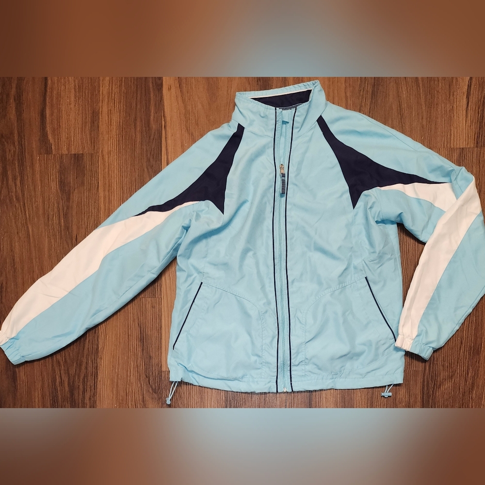 Womens Sz L BCG Y2K 2010 Double Lined Full Zip Active Windbreaker, Gently Worn